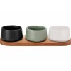 Cosy & Trendy Bites Aperoset 4pcs - Serveerplank 32x10,5cm + 3x Bowl D9,5x5,5cm