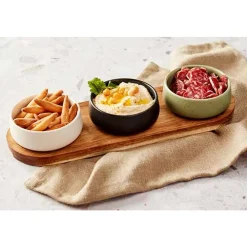 Cosy & Trendy Bites Aperoset 4pcs - Serveerplank 32x10,5cm + 3x Bowl D9,5x3,5cm