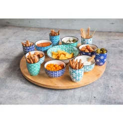 Cosy & Trendy Chloe 14dlg Draaischotel D40cm Bamboe Bowl 6x 9x4,8 - 6x 5,6x6,7 - 1x 15x4,8