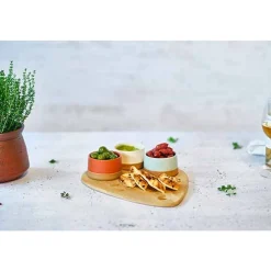 Cosy & Trendy Dela Aperoset 4pcs - Serveerplank 36x27 Cm + 3x Bowl D9,5x5,5cm