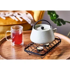 Cosy & Trendy Gourmet Warmer Zwart Met Twee Flex Kaars Houders 24,7x14,1xh6cm