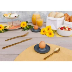 Cosy & Trendy Kupo Eierdopje Misty Grey Set 4 D10.8xh2cm - Melamine