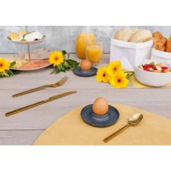 Cosy & Trendy Kupo Eierdopje Misty Grey Set 4 D10.8xh2cm - Melamine
