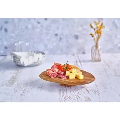 Cosy & Trendy Presentatiebord Ovaal 27x22cm Op Voet Acacia