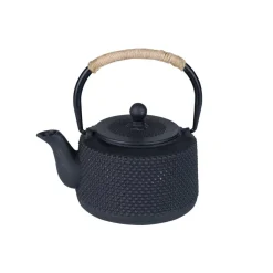 Cosy & Trendy Takachiko Theepot Zwart 0,8l D13xh18cm Touw Rond Hendel
