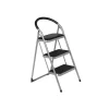 Cosy & Trendy Trapladder 3treden Silver, Treden Zwart 67x46,5xh105cm Draagverm. 150kg