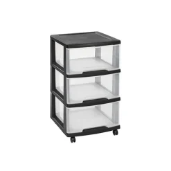 Curver Essentials Ladesysteem 3x20l Wielen Zwart -transparant  37x39xh67