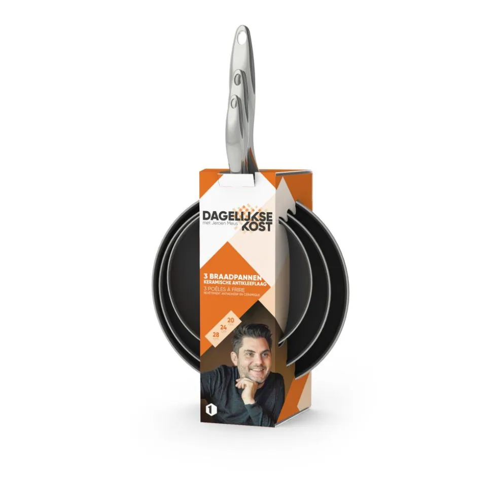 Dagelijkse Kost Dagelijkse Kost 3-delige pannenset met keramische antikleeflaag 20/24/28 cm