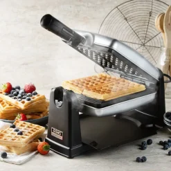 Domo Roterend Wafelijzer rechthoekige wafels 4x7 zilver