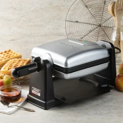 Domo Roterend Wafelijzer rechthoekige wafels 4x7 zilver