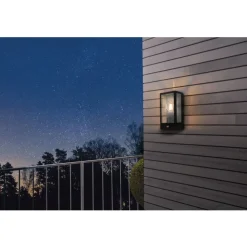 Eglo ALAMONTE Wandlamp staal zwart / Glas helder H: 295 mm