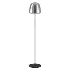 Eglo ALFERO-Z Staande lampen staal zwart / glas gestoomd chroom H: 1395 mm | Ø 275 mm