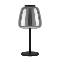 Eglo ALFERO-Z Tafellampen staal zwart / glas gestoomd chroom H: 345 mm | Ø 165 mm