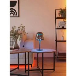 Eglo ALFERO-Z Tafellampen staal zwart / glas gestoomd chroom H: 345 mm | Ø 165 mm