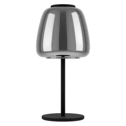 Eglo ALFERO-Z Tafellampen staal zwart / glas gestoomd chroom H: 345 mm | Ø 165 mm