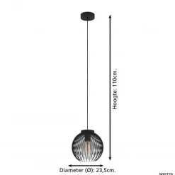 Eglo ALHABIA PENDEL 1xE27 ZWART