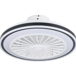 Eglo ALMERIA Ventilator met licht ABS wit, zwart / acryl melkkleurig H: 190 mm | Ø 480 mm