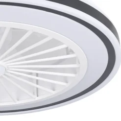 Eglo ALMERIA Ventilator met licht ABS wit, zwart / acryl melkkleurig H: 190 mm | Ø 480 mm