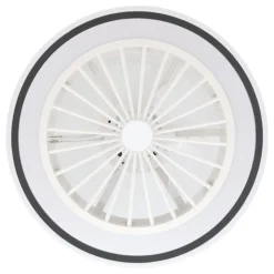 Eglo ALMERIA Ventilator met licht ABS wit, zwart / acryl melkkleurig H: 190 mm | Ø 480 mm