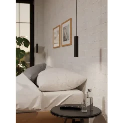 Eglo ALMUDAINA hanglamp staal zwart H: 1100 mm | Ø 40 mm