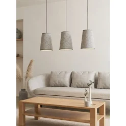 Eglo ALSAGER hanglamp staal zwart / vilt grijs H: 1100 mm