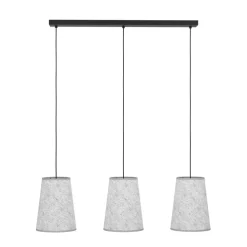 Eglo ALSAGER hanglamp staal zwart / vilt grijs H: 1100 mm