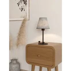 Eglo ALSAGER Tafellampen staal zwart / vilt grijs H: 395 mm | Ø 200 mm