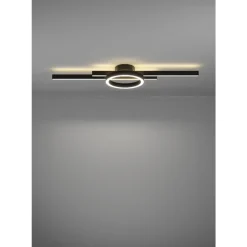 Eglo AMANDOLO Plafondarmaturen aluminium, staal zwart / Kunststof wit H: 75 mm