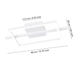 Eglo AMANDOLO Plafondarmaturen aluminium, staal wit / Kunststof wit H: 65 mm
