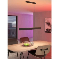 Eglo ANDREAS-Z hanglamp staal zwart / Kunststof wit H: 1100 mm