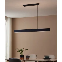 Eglo ANDREAS-Z hanglamp staal zwart / Kunststof wit H: 1100 mm