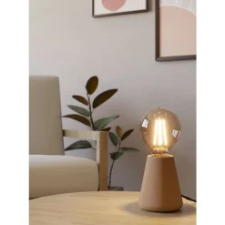 Eglo ASBY Tafellampen Hout lichtbruin H: 100 mm | Ø 85 mm