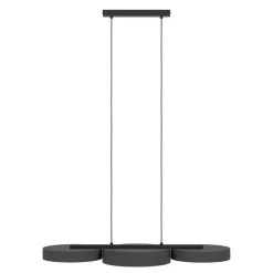 Eglo BARBANO-Z hanglamp staal zwart / textiel, kunststof zwart, wit H: 1100 mm