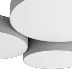 Eglo BARBANO-Z Plafondarmaturen staal zwart / textiel, kunststof grijs, wit H: 90 mm