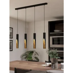 Eglo BARBOTTO hanglamp staal zwart, goud H: 1100 mm