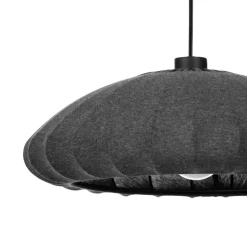 Eglo BARLASTON hanglamp staal zwart / textiel grijs H: 1100 mm | Ø 450 mm