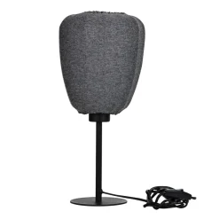 Eglo BARLASTON Tafellampen staal zwart / textiel grijs H: 390 mm | Ø 180 mm