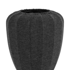 Eglo BARLASTON Tafellampen staal zwart / textiel grijs H: 390 mm | Ø 180 mm