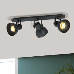 Eglo BARNSTAPLE 1 spot hout, staal zwart / staal zwart