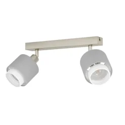 Eglo BELLIZZI spot staal nikkel-mat / textiel grijs, wit H: 185 mm