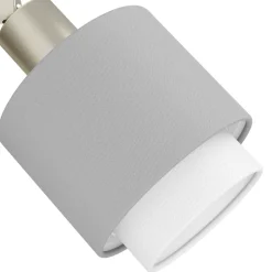 Eglo BELLIZZI spot staal nikkel-mat / textiel grijs, wit H: 110 mm | Ø 90 mm