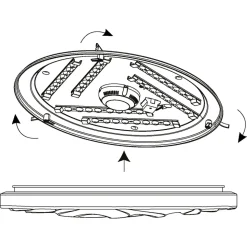 Eglo BENARIBA Wand-/plafondlamp staal wit / Kunststof wit H: 70 mm | Ø 440 mm