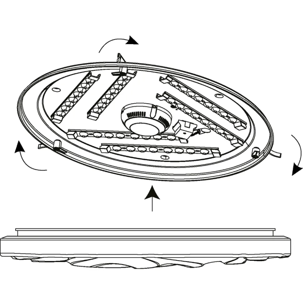 Eglo BENARIBA Wand-/plafondlamp staal wit / Kunststof wit H: 70 mm | Ø 440 mm