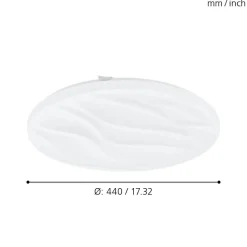 Eglo BENARIBA Wand-/plafondlamp staal wit / Kunststof wit H: 70 mm | Ø 440 mm