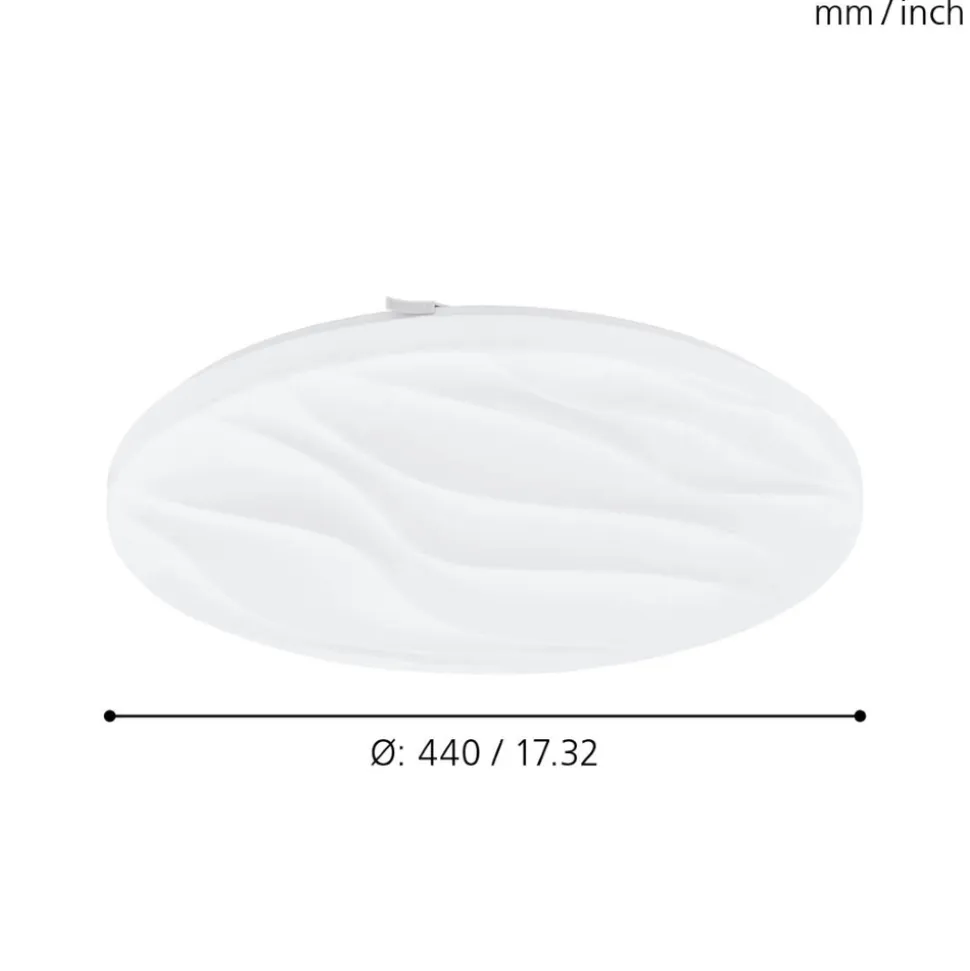 Eglo BENARIBA Wand-/plafondlamp staal wit / Kunststof wit H: 70 mm | Ø 440 mm