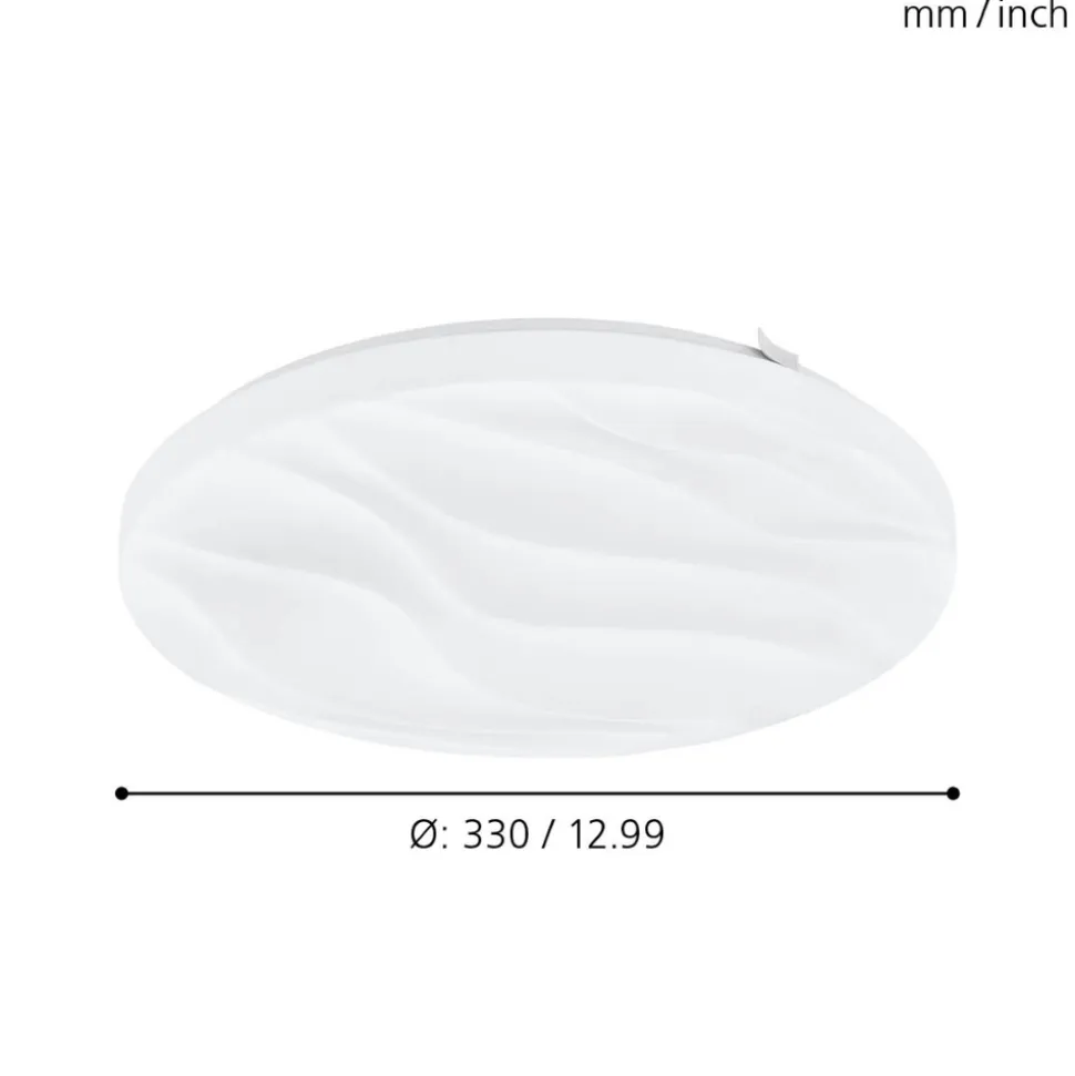 Eglo BENARIBA Wand-/plafondlamp staal wit / Kunststof wit H: 65 mm | Ø 330 mm