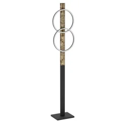 Eglo BOYAL Staande lampen staal, hout zwart, bruin, landelijk / Kunststof wit H: 1500 mm
