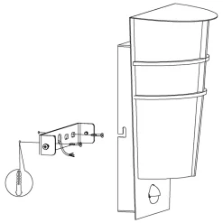 Eglo BREGANZO 1 Wandlamp staal verzinkt antraciet / Kunststof wit H: 300 mm