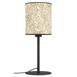 Eglo BUTTERBURN Tafellampen staal zwart / textiel met berkenbladeren beige, groen H: 475 mm | Ø 180 mm