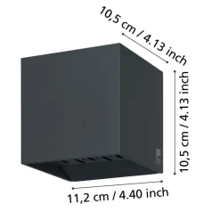 Eglo CALPINO 2 Wandlamp aluminium antraciet H: 105 mm